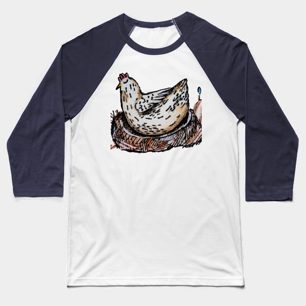 Spring Chicken Baseball T-Shirt by Animal Surrealism